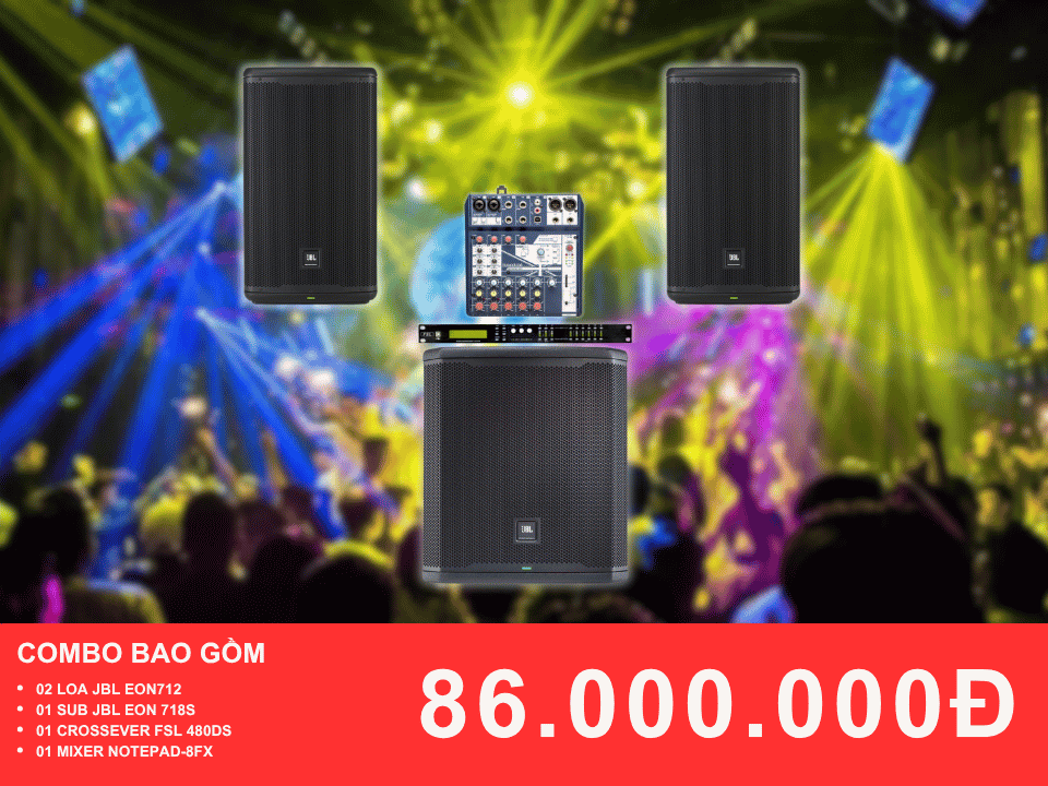 combo loa cho quan bar JBL EON 712