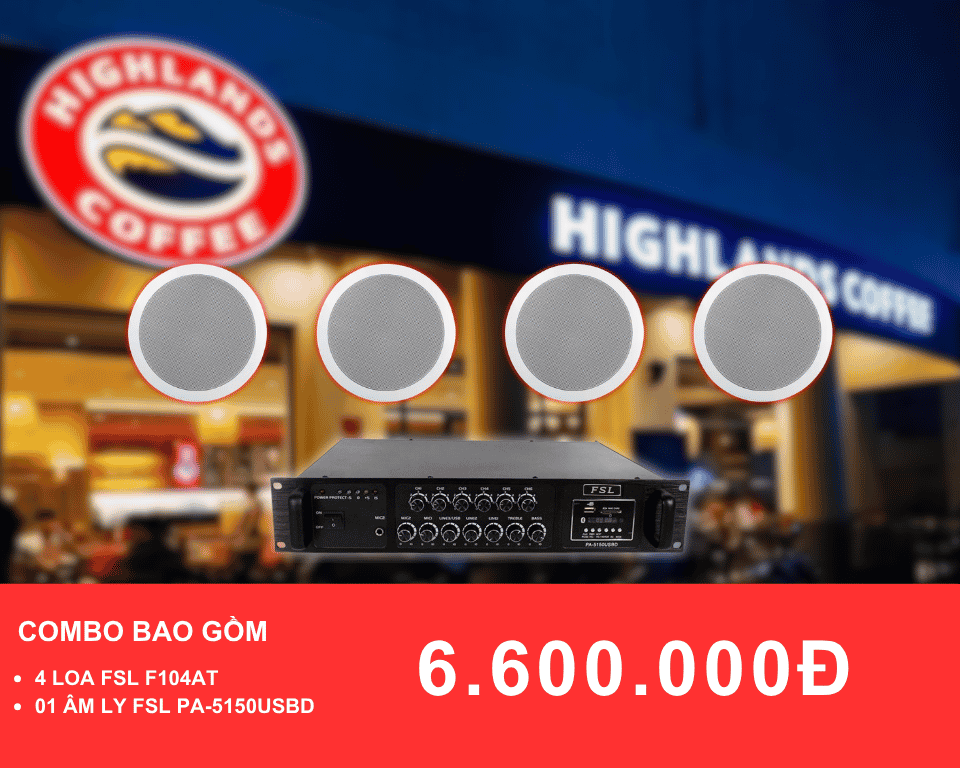 loa am tran FSL F104AT danh cho quan cafe dien tich 50 100m2