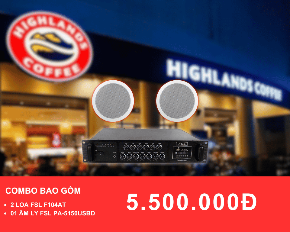 loa am tran FSL F104AT danh cho quan cafe dien tich duoi 50m2