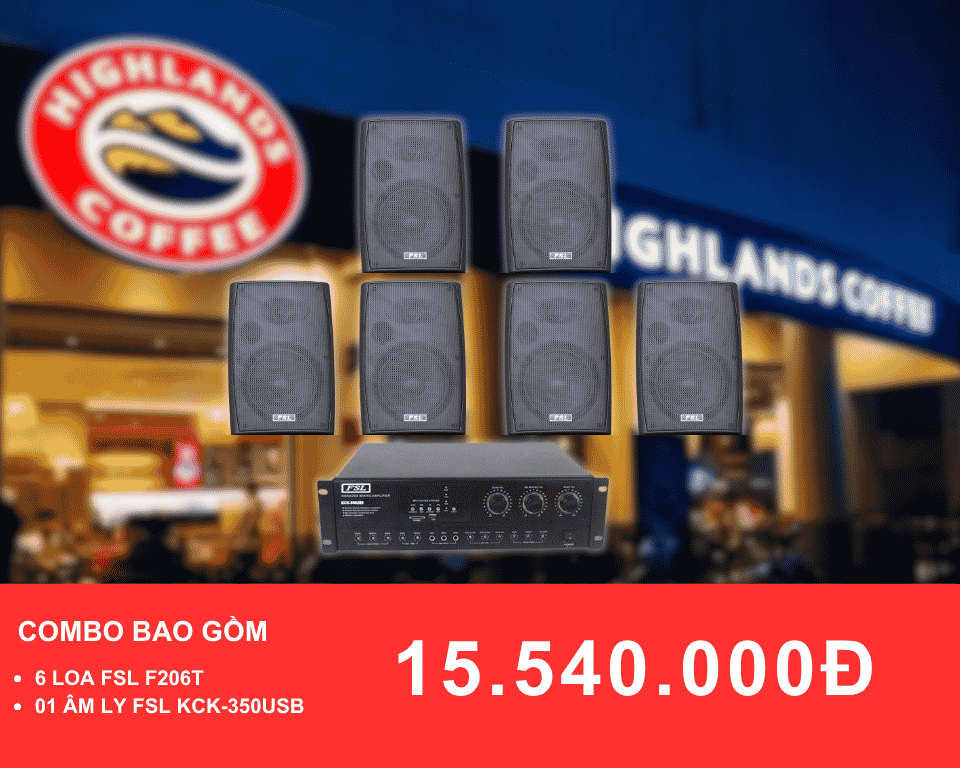 loa treo tuong FSL F206T danh cho quan cafe dien tich 100 200m2