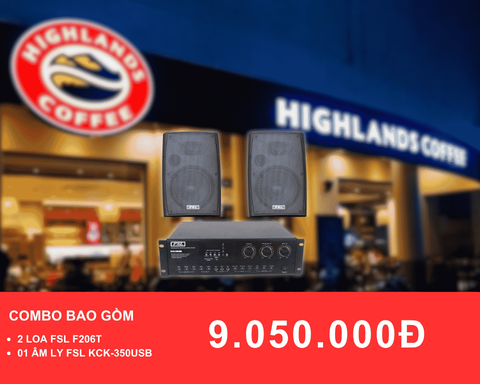 loa treo tuong FSL F206T danh cho quan cafe dien tich duoi 50m2
