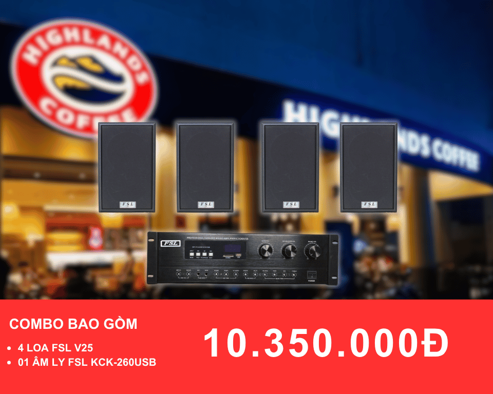 loa treo tuong FSL V25 danh cho quan cafe dien tich 50 100m2