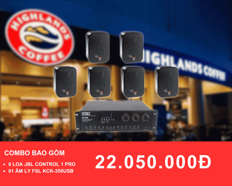 loa treo tuong JBL CONTROL 1 PRO danh cho quan cafe dien tich 100 200m2