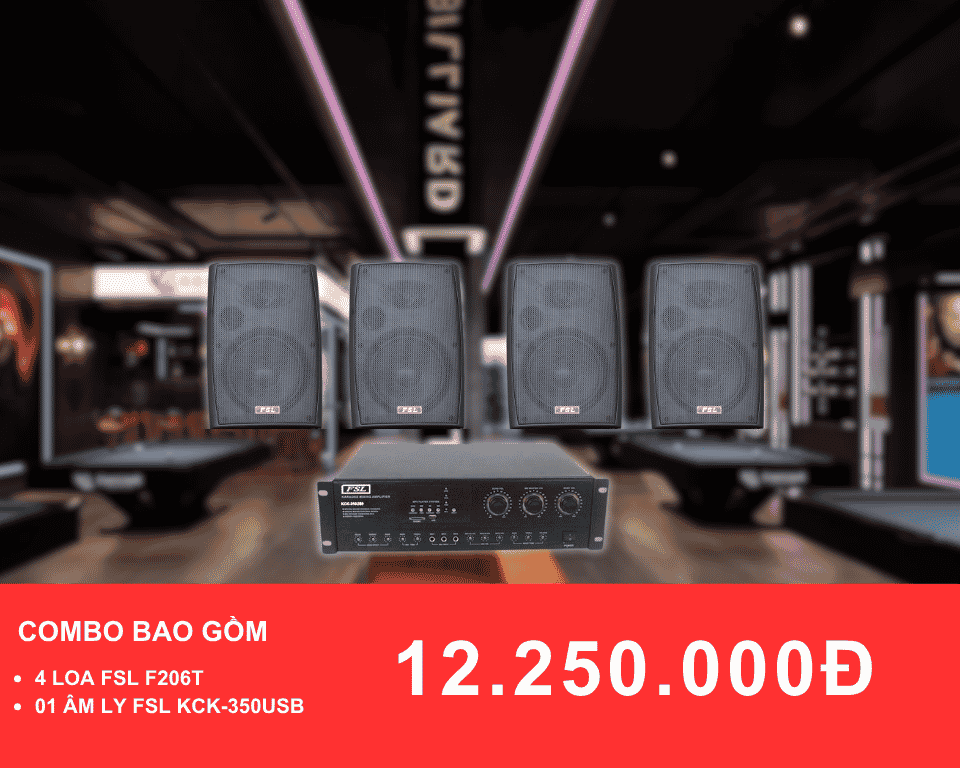 loa treo tuong FSL F206T cho quan bida duoi 100m2
