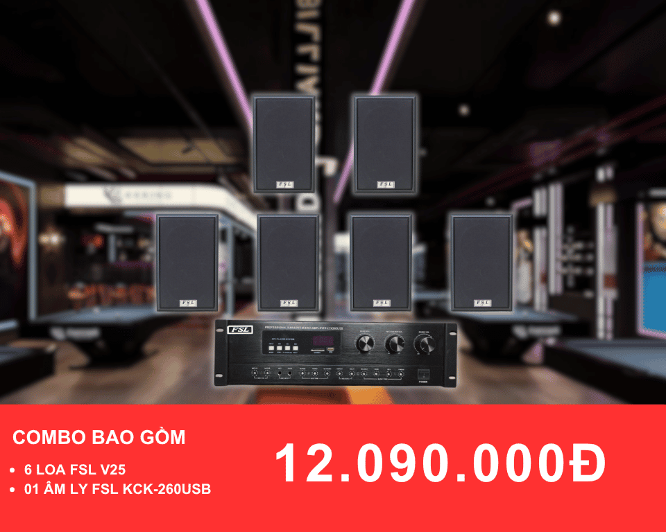 loa treo tuong FSL V25 cho quan bida 100 200m2
