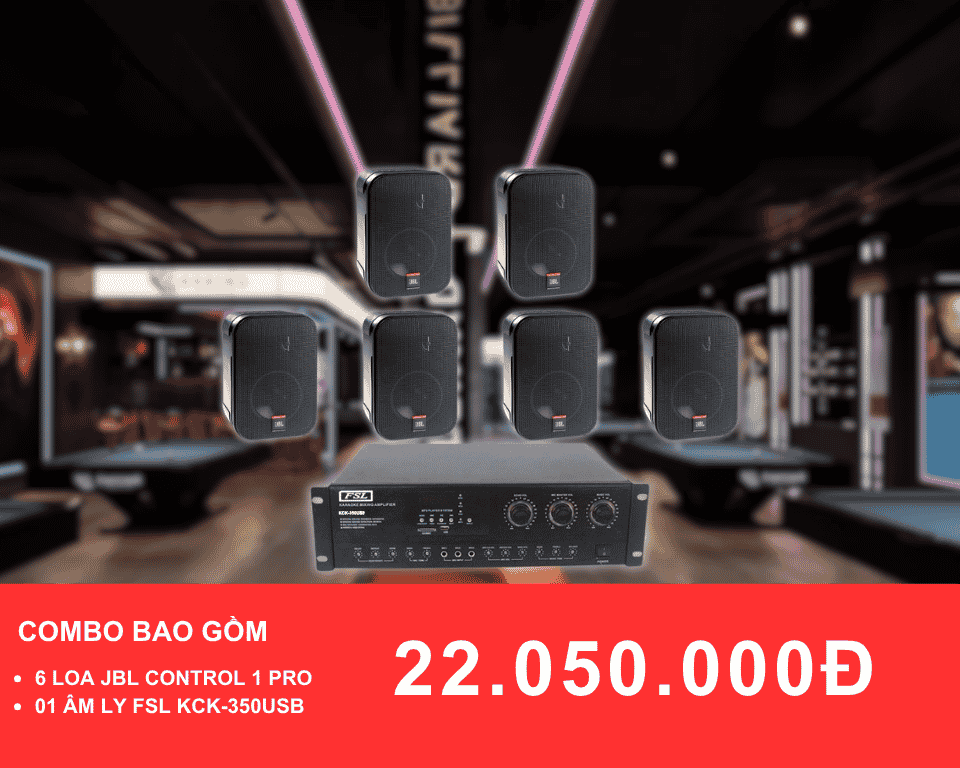 loa treo tuong JBL control 1 pro cho quan bida 100 200m2